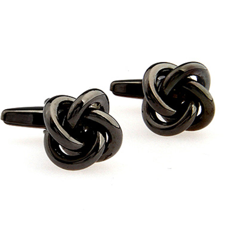 Laser Laser Chinese Knot Plain Colour Metal Cufflinks