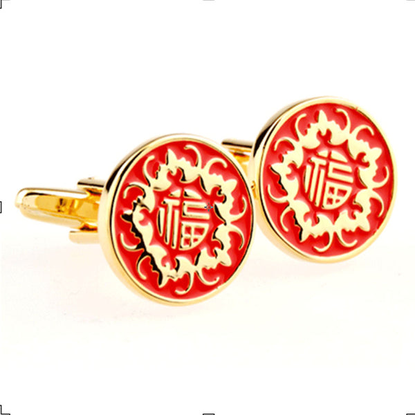 Festivals Wedding Reception Enamel Dropping Glue Cufflinks