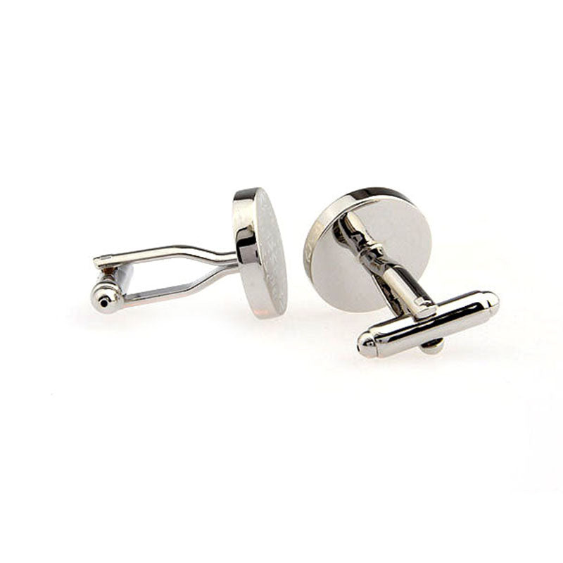 Laser Laser Chinese Knot Plain Colour Metal Cufflinks