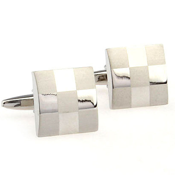 Laser Laser Chinese Knot Plain Colour Metal Cufflinks