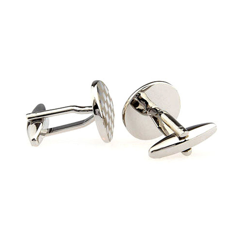 Laser Laser Chinese Knot Plain Colour Metal Cufflinks