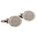 Laser Laser Chinese Knot Plain Colour Metal Cufflinks