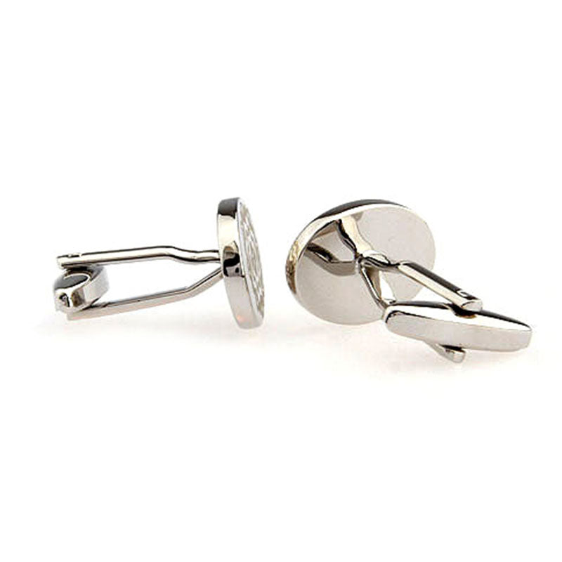 Laser Laser Chinese Knot Plain Colour Metal Cufflinks