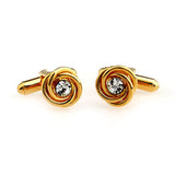 Laser Laser Chinese Knot Crystal Zircon Cufflinks