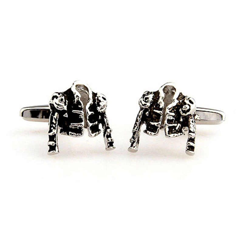 Interesting Skull Enamel Dropping Glue Cufflinks