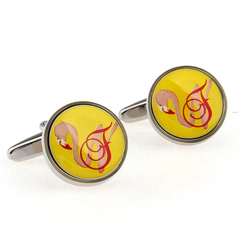 Animals Plants Enamel Dropping Glue Cufflinks