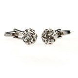 Laser Laser Chinese Knot Plain Colour Metal Cufflinks