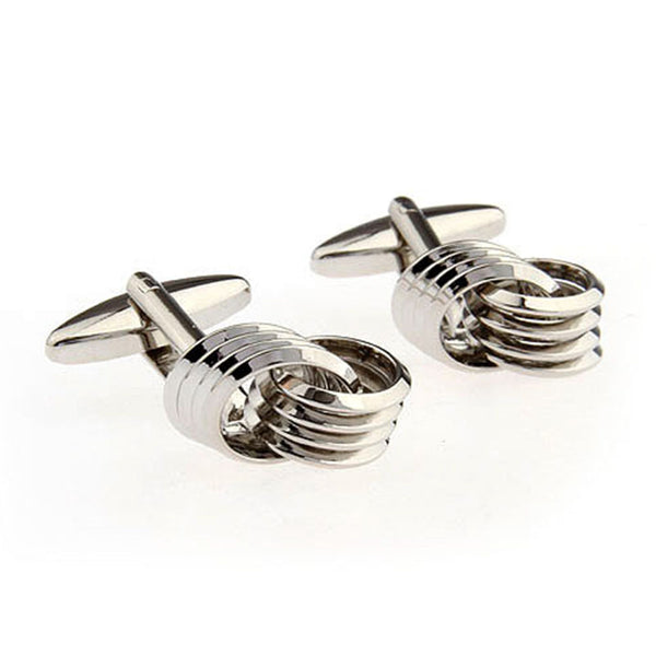 Laser Laser Chinese Knot Plain Colour Metal Cufflinks