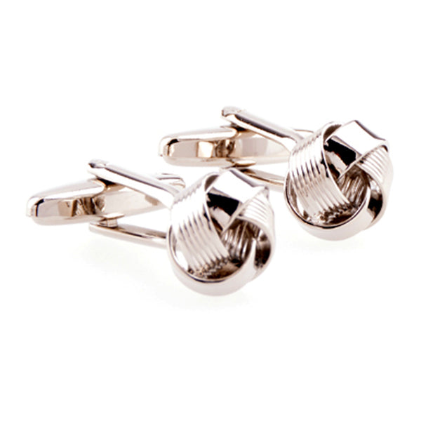 Laser Laser Chinese Knot Plain Colour Metal Cufflinks