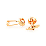 Laser Laser Chinese Knot Plain Colour Metal Cufflinks