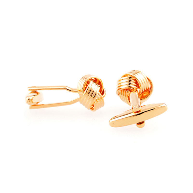 Laser Laser Chinese Knot Plain Colour Metal Cufflinks