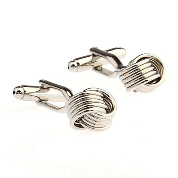 Laser Laser Chinese Knot Plain Colour Metal Cufflinks