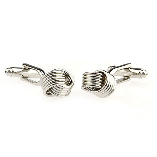 Laser Laser Chinese Knot Plain Colour Metal Cufflinks