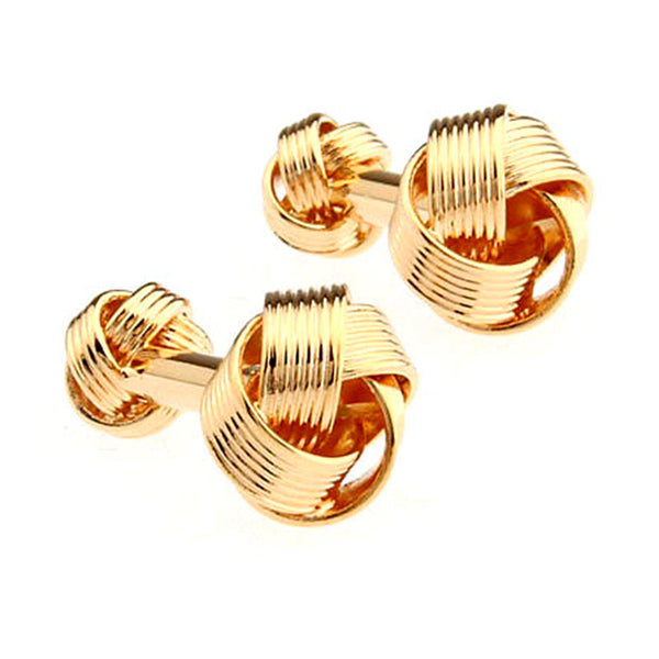 Laser Laser Chinese Knot Plain Colour Metal Cufflinks