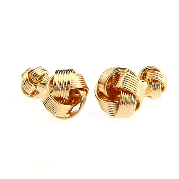 Laser Laser Chinese Knot Plain Colour Metal Cufflinks