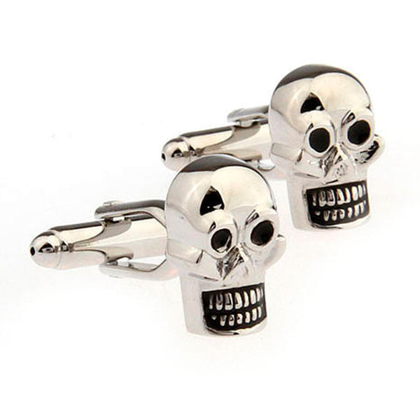 Interesting Skull Grease Baking Paint Cufflinks