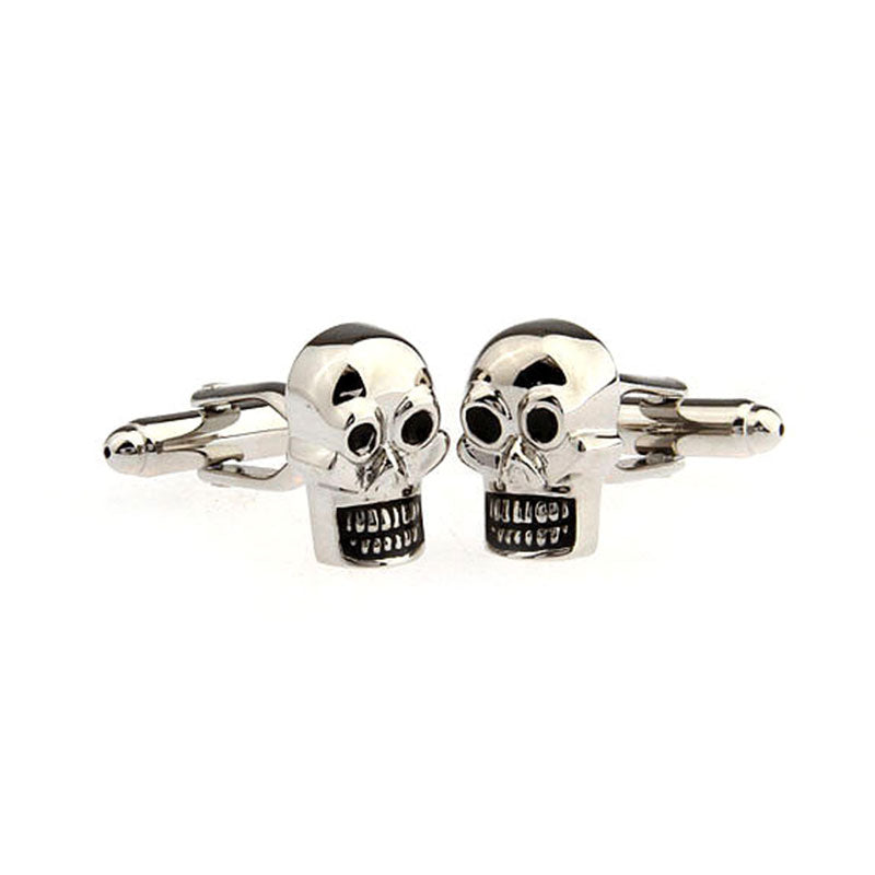 Interesting Skull Grease Baking Paint Cufflinks