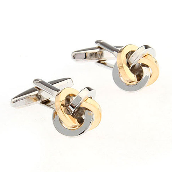 Laser Laser Chinese Knot Plain Colour Metal Cufflinks