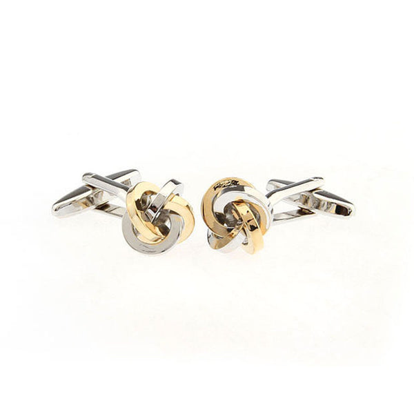 Laser Laser Chinese Knot Plain Colour Metal Cufflinks