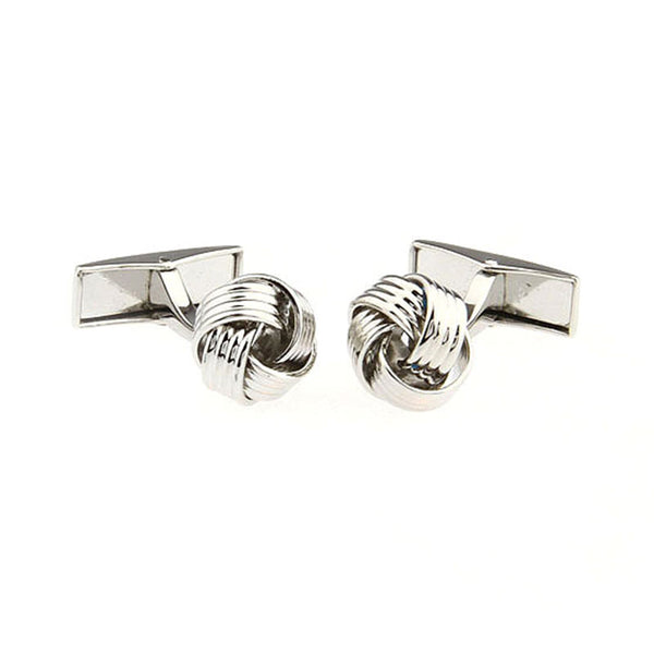 Laser Laser Chinese Knot Plain Colour Metal Cufflinks