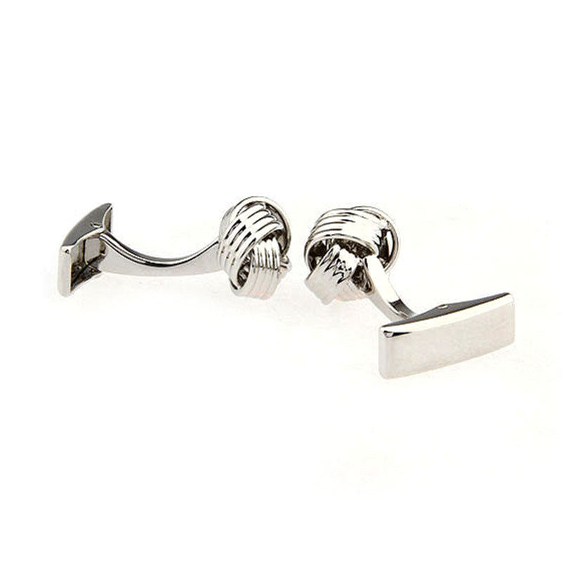 Laser Laser Chinese Knot Plain Colour Metal Cufflinks