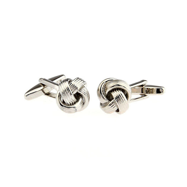 Laser Laser Chinese Knot Plain Colour Metal Cufflinks