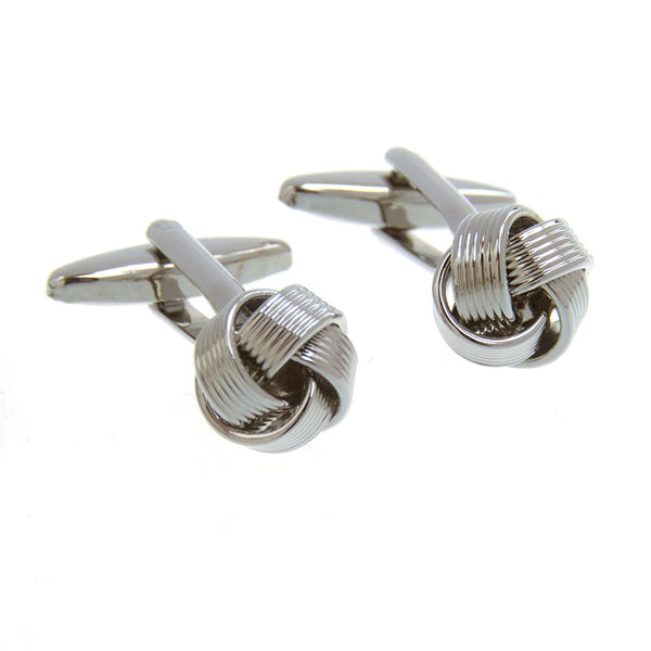 Laser Laser Chinese Knot Plain Colour Metal Cufflinks