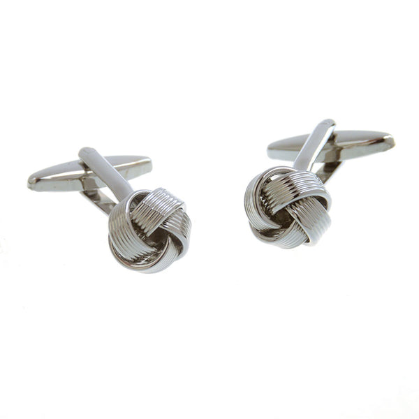 Laser Laser Chinese Knot Plain Colour Metal Cufflinks