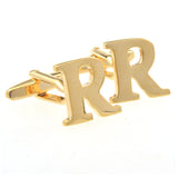 Number Letter Plain Colour Metal Cufflinks