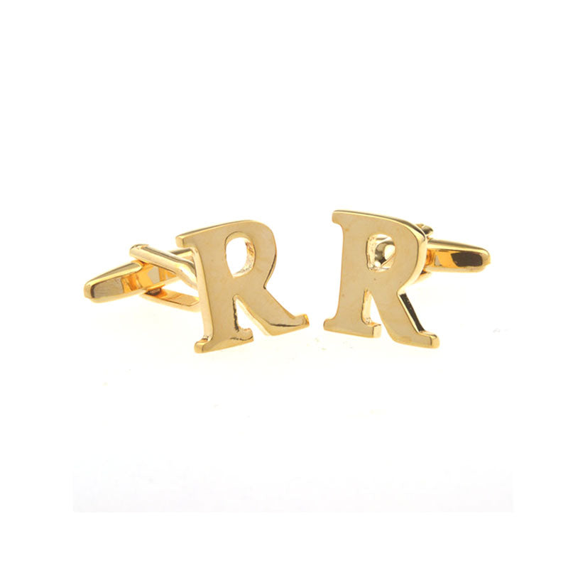 Number Letter Plain Colour Metal Cufflinks