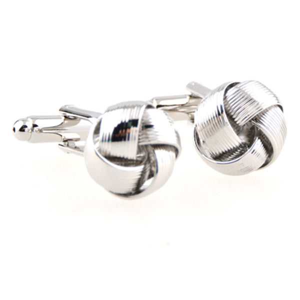 Laser Laser Chinese Knot Plain Colour Metal Cufflinks