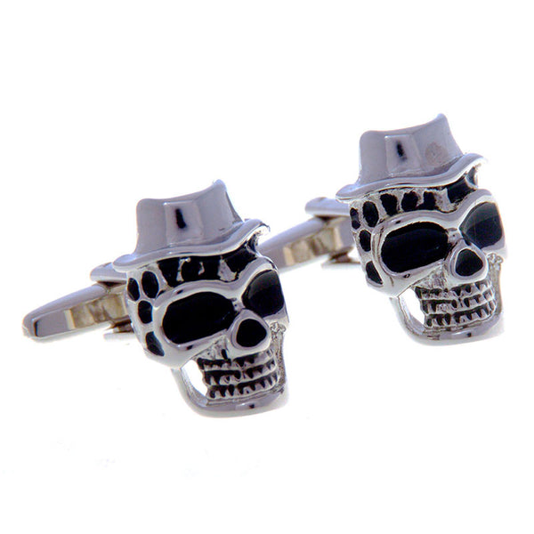 Interesting Skull Grease Baking Paint Cufflinks