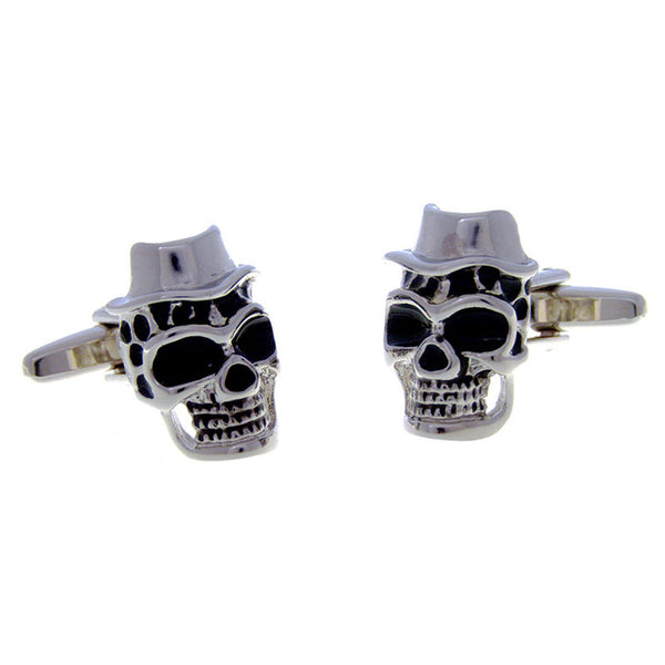 Interesting Skull Grease Baking Paint Cufflinks