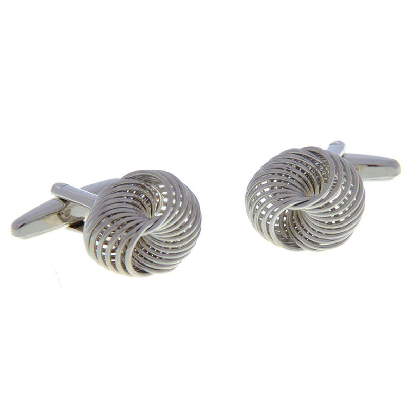 Laser Laser Chinese Knot Plain Colour Metal Cufflinks
