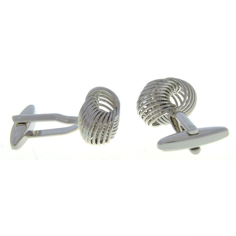 Laser Laser Chinese Knot Plain Colour Metal Cufflinks