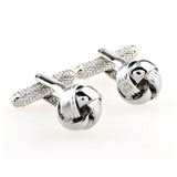 Laser Laser Chinese Knot Plain Colour Metal Cufflinks