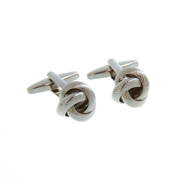 Laser Laser Chinese Knot Plain Colour Metal Cufflinks