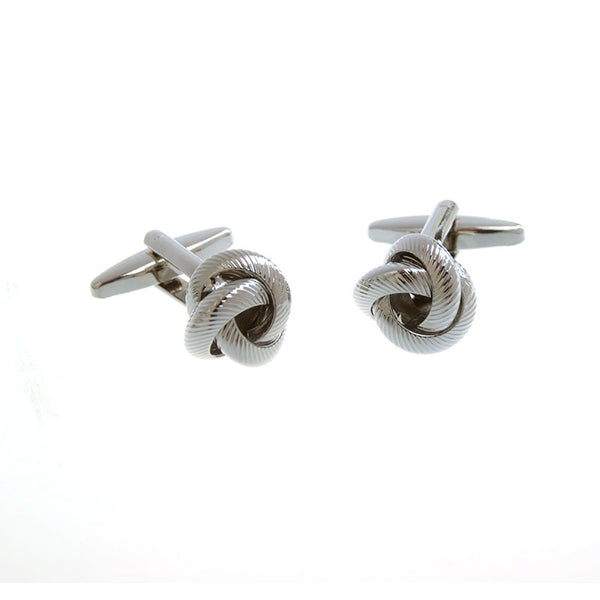 Laser Laser Chinese Knot Plain Colour Metal Cufflinks