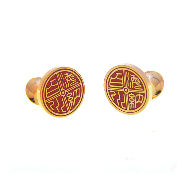 Enamel Dropping Glue Cufflinks