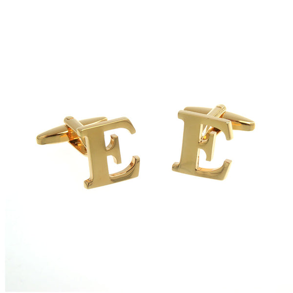 Number Letter Plain Colour Metal Cufflinks