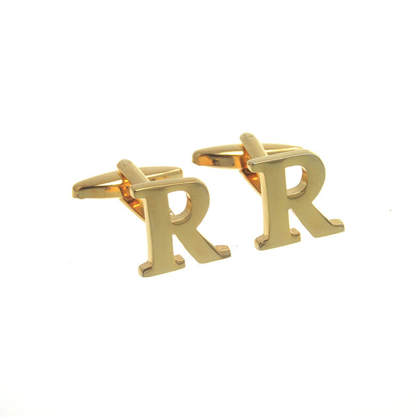 Number Letter Plain Colour Metal Cufflinks