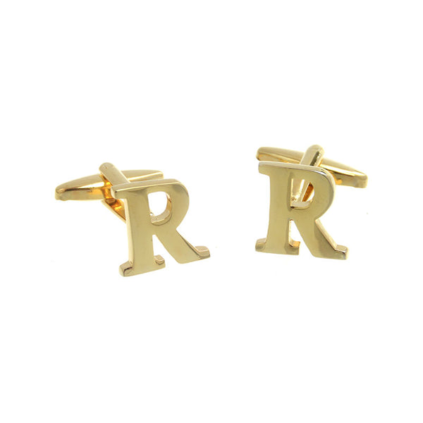 Number Letter Plain Colour Metal Cufflinks