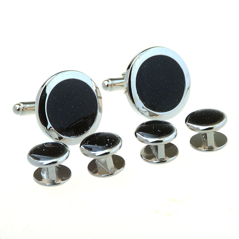 Enamel Dropping Glue Cufflinks And Collar Set