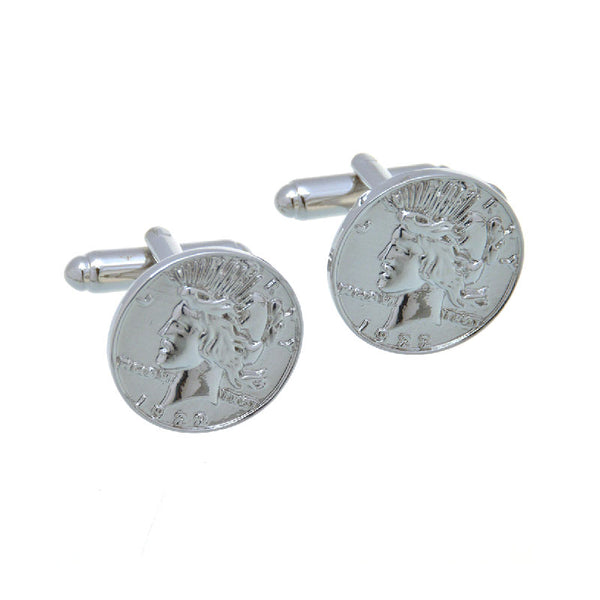 European & American Classical Plain Colour Metal Cufflinks