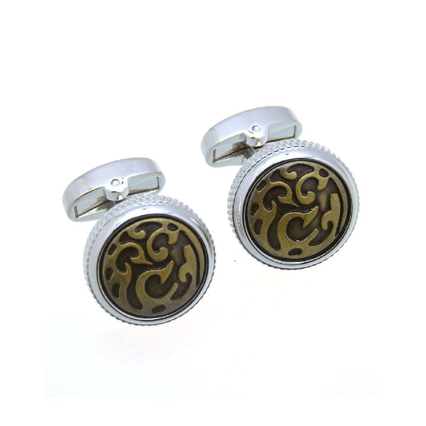 European & American Classical Plain Colour Metal Cufflinks