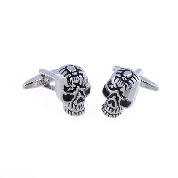 Interesting Skull Grease Baking Paint Cufflinks