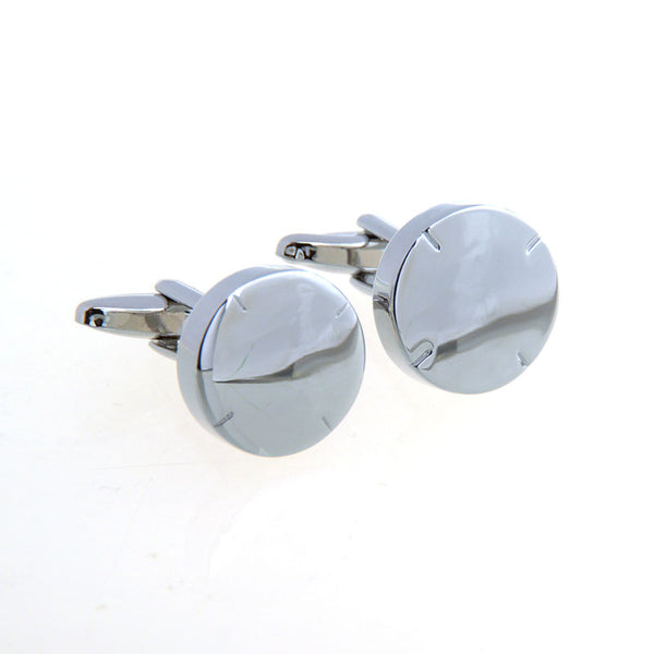 Laser Laser Chinese Knot Plain Colour Metal Cufflinks