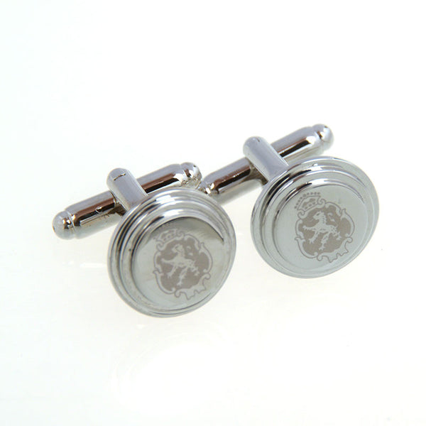 Laser Laser Chinese Knot Plain Colour Metal Cufflinks