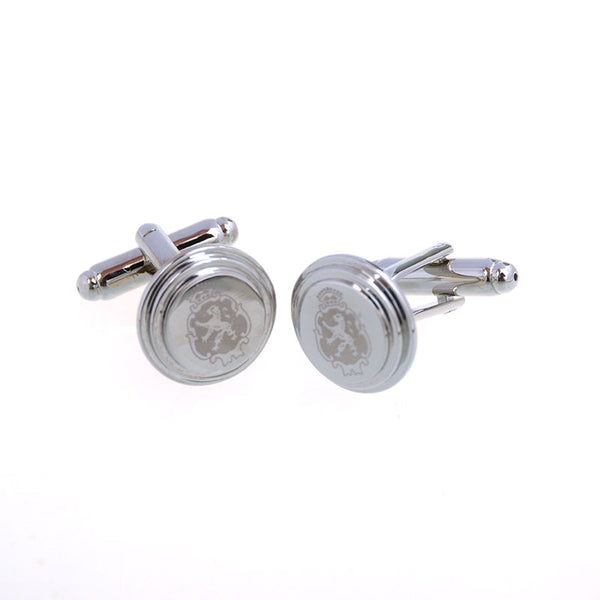 Laser Laser Chinese Knot Plain Colour Metal Cufflinks