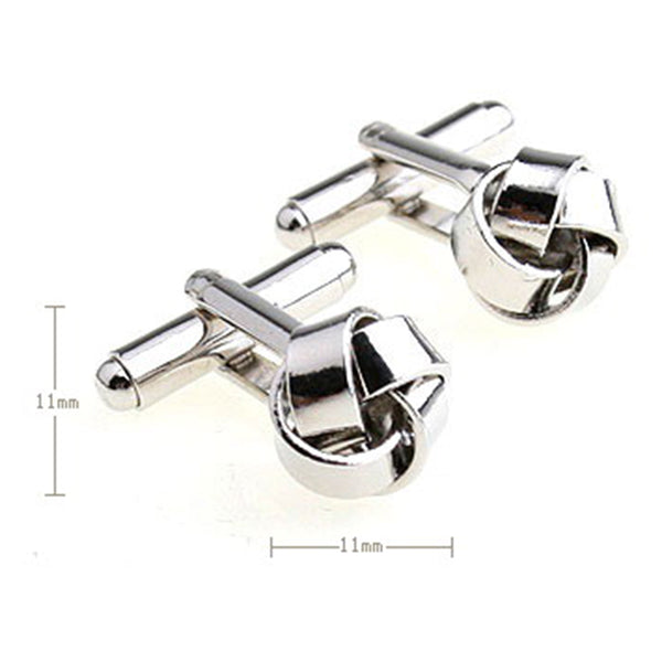 Laser Laser Chinese Knot Plain Colour Metal Cufflinks